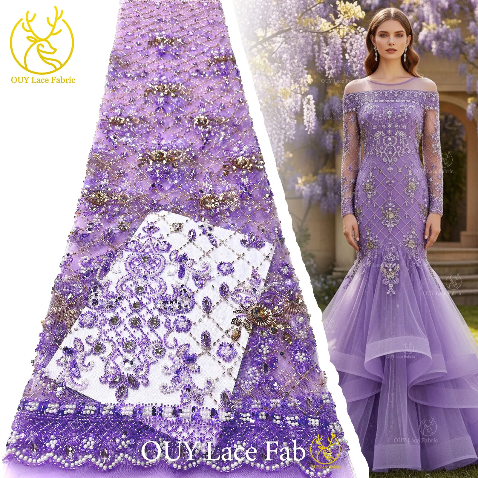 Purple African Gemstone Beaded Lace Fabric 2026 Luxury French Sequin Lace Fabric for Women Bridal Wedding Dress Sewing 5 yards
Purple African Gemstone Beaded Lace Fabric 2026 Luxury French Sequin Lace Fabric for Women Bridal Wedding Dress Sewing 5 yards