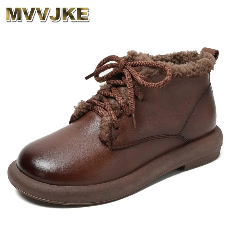 Women's ort Boots Fce Lined Genuine Leather Snow Boots Thiened Rubber Sole round Toe Low Heel Winter oes
Women's ort Boots Fce Lined Genuine Leather Snow Boots Thiened Rubber Sole round Toe Low Heel Winter oes