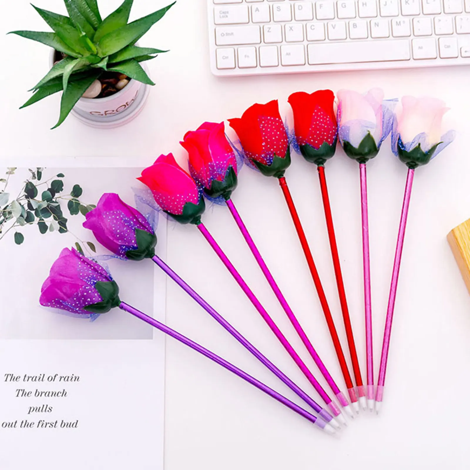 24Pcs Rose Shape Ballpoint Pens Creative Student Stationery Supplies Mermaid Design Writing Pens Student Stationery Supplies
24Pcs Rose Shape Ballpoint Pens Creative Student Stationery Supplies Mermaid Design Writing Pens Student Stationery Supplies