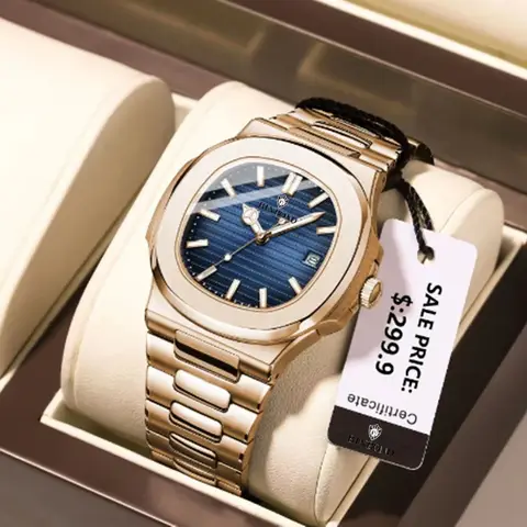 Nouvelle suisse homme décontracté or Rose horloge hommes montre de luxe montres automatiques hommes mode montres à Quartz Tudo Por 1 réel