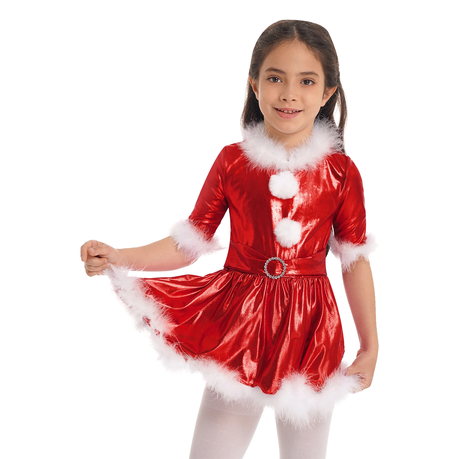 Girls Miss Santa Claus Dress for Christmas Party Performance Costume Metallic Shiny A-line Dress Carnival Holiday Dresses
Girls Miss Santa Claus Dress for Christmas Party Performance Costume Metallic Shiny A-line Dress Carnival Holiday Dresses