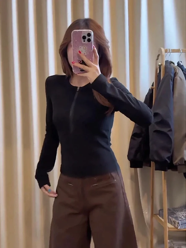 plus Size Fleece Lined Long Sleeve Zipper Thermal Base Layer Shirt Women's Autumn Winter Slimming Versatile T-Shirt Korean St...
plus Size Fleece Lined Long Sleeve Zipper Thermal Base Layer Shirt Women's Autumn Winter Slimming Versatile T-Shirt Korean St...