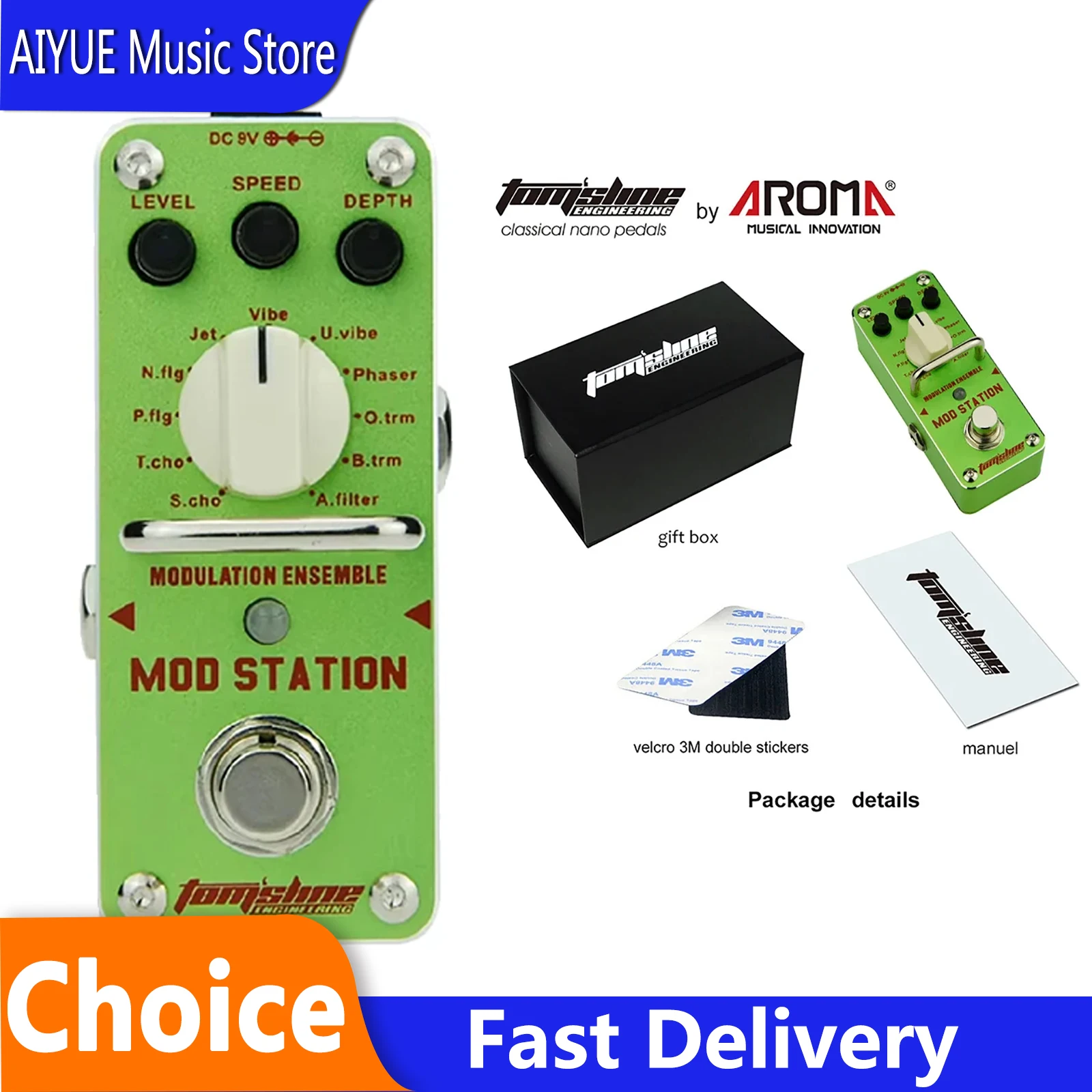 AROMA AMS-3 Mod Station Electric Guitar Effect Pedal Modulation Ensemble Mini Single Effect True Bypass Guitar Parts Accessories
AROMA AMS-3 Mod Station Electric Guitar Effect Pedal Modulation Ensemble Mini Single Effect True Bypass Guitar Parts Accessories