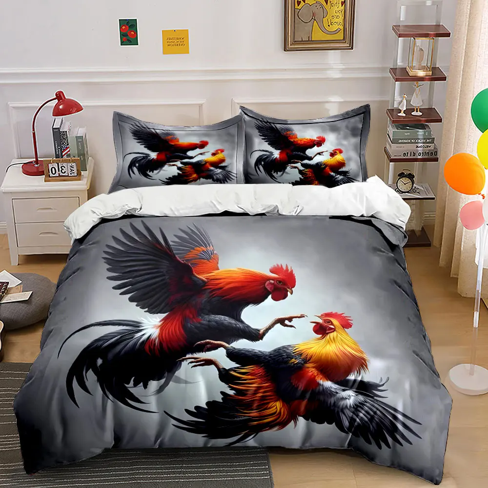 "Vibrant Rooster Trio for Decor" Exquisite three-piece bedding set gift for kids and adults
"Vibrant Rooster Trio for Decor" Exquisite three-piece bedding set gift for kids and adults