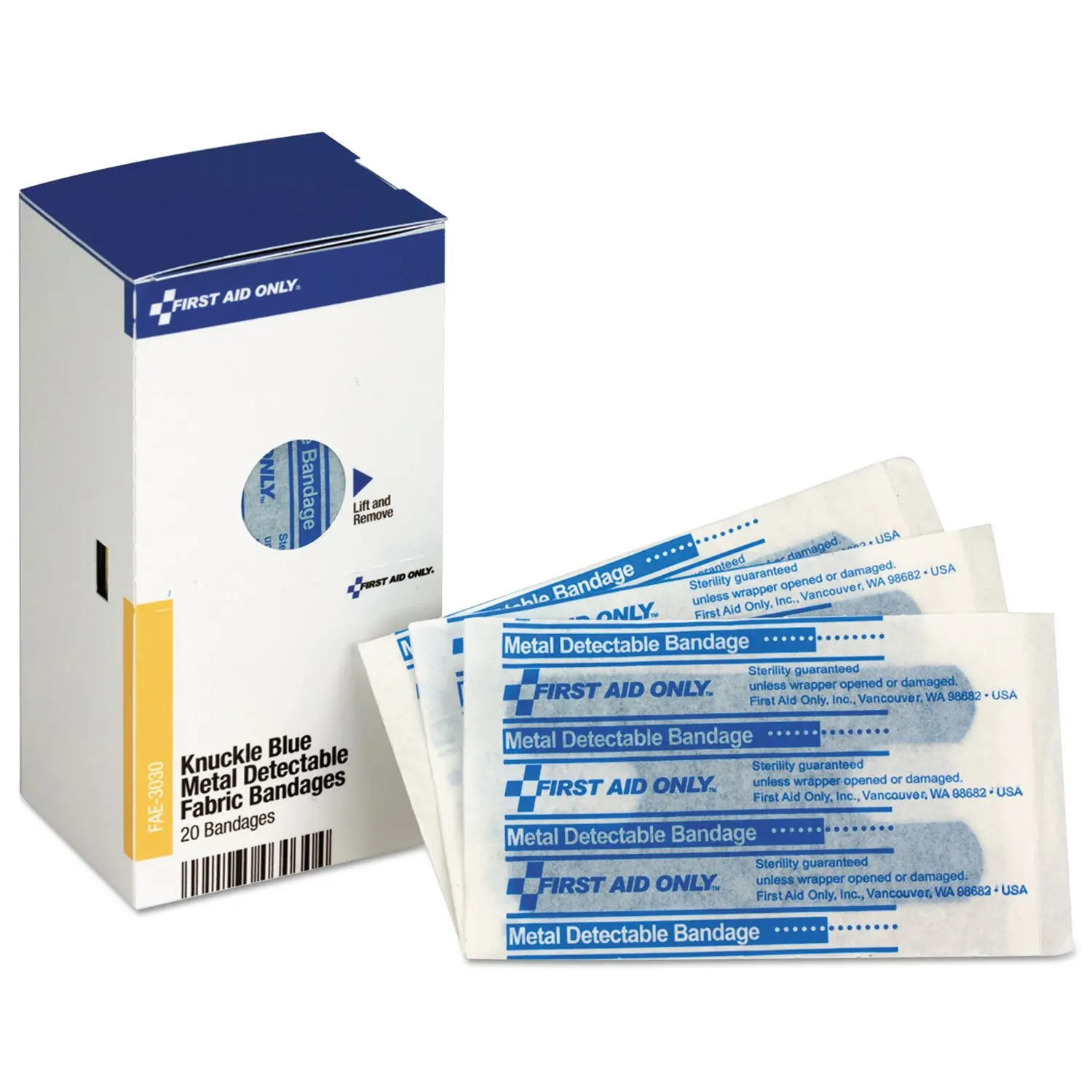 Blue Metal Detectable Knuckle Bandages, 20 Count - First Aid Refill for Food Service, Restaurants, Worksite & Home
Blue Metal Detectable Knuckle Bandages, 20 Count - First Aid Refill for Food Service, Restaurants, Worksite & Home