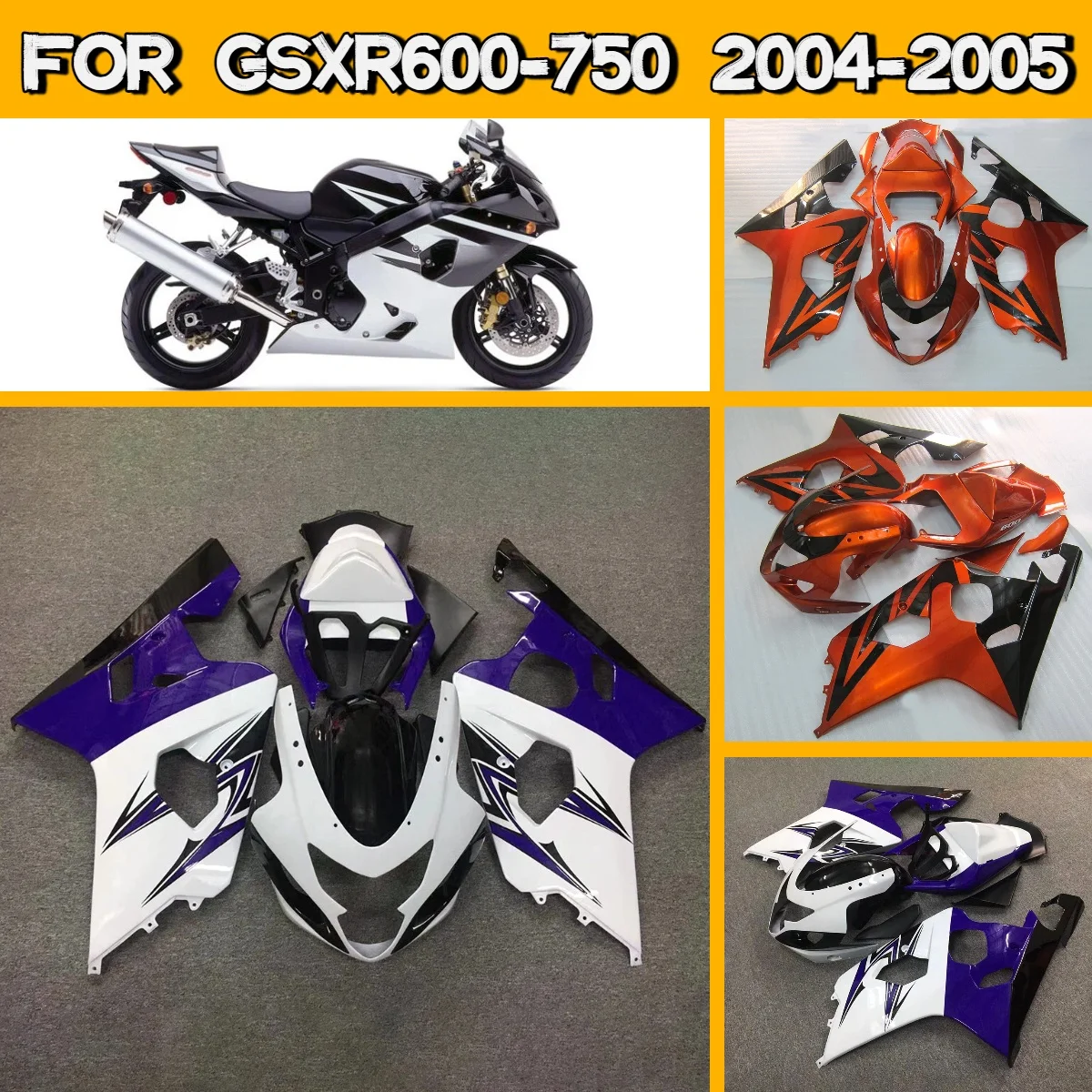 Комплект обтекателей 2004-2005 GSXR600 GSXR750, кастомный бело-синий обвес из ABS-пластика, подходит для Suzuki GSXR 600 750 2004-2005 годов
Комплект обтекателей 2004-2005 GSXR600 GSXR750, кастомный бело-синий обвес из ABS-пластика, подходит для Suzuki GSXR 600 750 2004-2005 годов