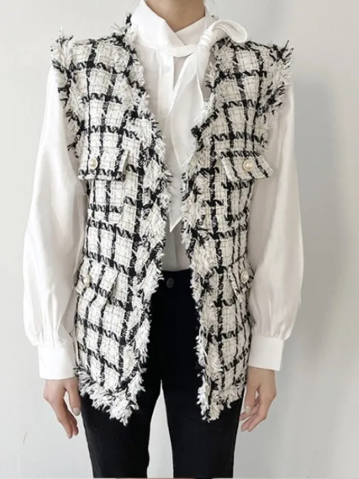 Korean Sle Ele Agel Svel Women's Vest Autumn Winter Outerwear Tassel Trim Faionable Versatile Jaet
Korean Sle Ele Agel Svel Women's Vest Autumn Winter Outerwear Tassel Trim Faionable Versatile Jaet