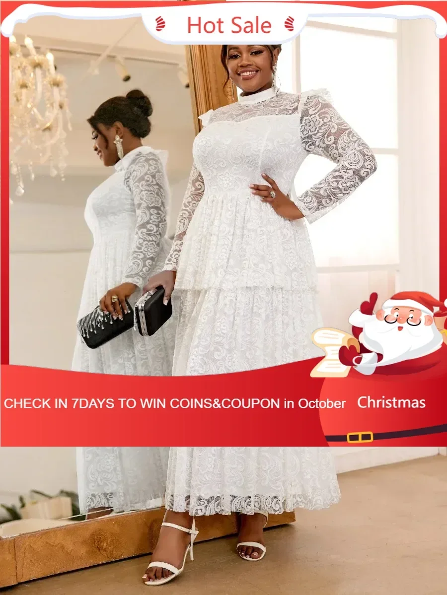 2024 New Autumn Retro Printed White Lace Dresses Mock Neck Long Sleeve See through High Waist Event Birthday Wedding Guest Gowns
2024 New Autumn Retro Printed White Lace Dresses Mock Neck Long Sleeve See through High Waist Event Birthday Wedding Guest Gowns