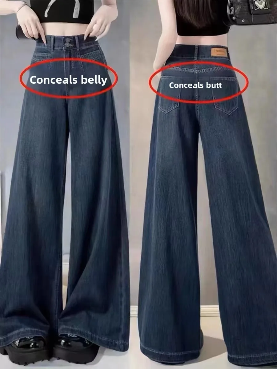 Women's High Waist Wide Leg Jeans Floor-Length Loose Fit Slimming Straight Cut Trousers Autumn Fashion plus Size Denim
Women's High Waist Wide Leg Jeans Floor-Length Loose Fit Slimming Straight Cut Trousers Autumn Fashion plus Size Denim