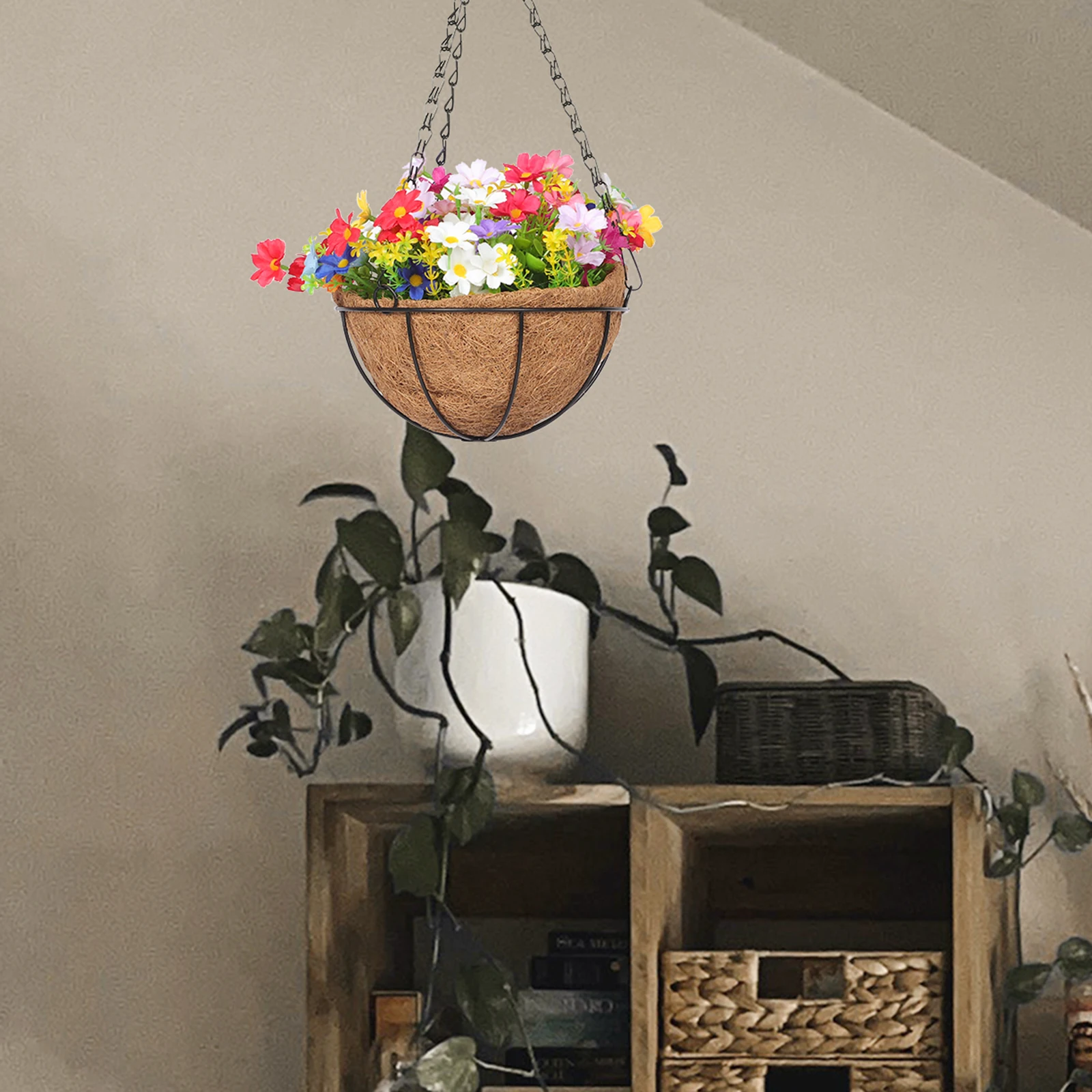 Fake Flower Garden Decor Outdoor Artificial Baskets Balcony Decoration Wall Mounted Planters Lining Chain Flowerpot Yard Decor
Fake Flower Garden Decor Outdoor Artificial Baskets Balcony Decoration Wall Mounted Planters Lining Chain Flowerpot Yard Decor