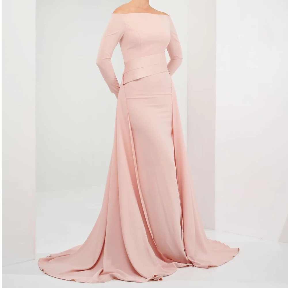 Customized Graceful Pleat Boat Neck Floor Length Vestidos De Fiesta A-Line Jersey Long Sleeves Zipper Back Vestidos Para Mujer
Customized Graceful Pleat Boat Neck Floor Length Vestidos De Fiesta A-Line Jersey Long Sleeves Zipper Back Vestidos Para Mujer