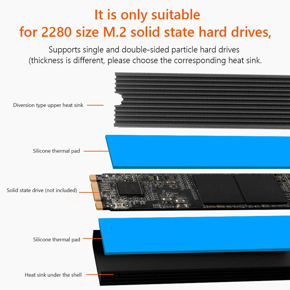 Радиатор SSD M.2 NVMe с термопрокладкой, охладитель для твердотельного накопителя, термостойкие компьютерные аксессуары для M.2 2280
Радиатор SSD M.2 NVMe с термопрокладкой, охладитель для твердотельного накопителя, термостойкие компьютерные аксессуары для M.2 2280