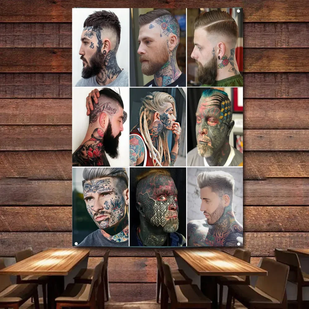 Men's Tattoo Hairstyles Poster Flag with 4 Grommets Custom Hair Salon Hairstyle Design Banner Vintage Barber Shop Signboard
Men's Tattoo Hairstyles Poster Flag with 4 Grommets Custom Hair Salon Hairstyle Design Banner Vintage Barber Shop Signboard