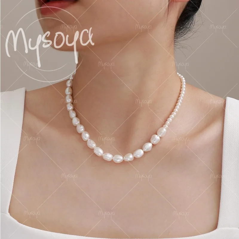 MYSOYA 4-5mm & 7-8mm Double Step Baroque Freshwater Pearl Necklace, Suitable for Birthday/Wedding/Mother's Day Gift A0428
MYSOYA 4-5mm & 7-8mm Double Step Baroque Freshwater Pearl Necklace, Suitable for Birthday/Wedding/Mother's Day Gift A0428