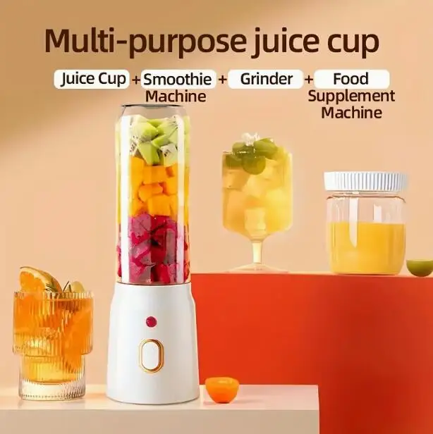 USB Rechargeable Mini Blender, Small Juicer Double Cup, Plastic Body,Multifunctional Juicer with 2 Cups and Sports Cup Lid
USB Rechargeable Mini Blender, Small Juicer Double Cup, Plastic Body,Multifunctional Juicer with 2 Cups and Sports Cup Lid