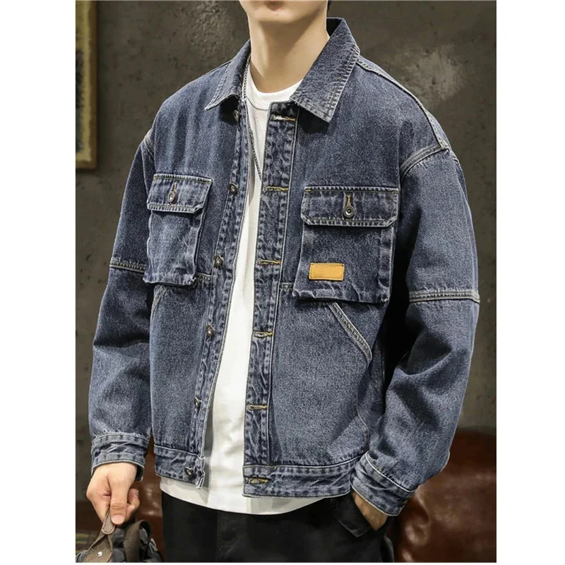 Men's spring and autumn fashion wash to do old American vintage denim jacket loose winter coat top
Men's spring and autumn fashion wash to do old American vintage denim jacket loose winter coat top