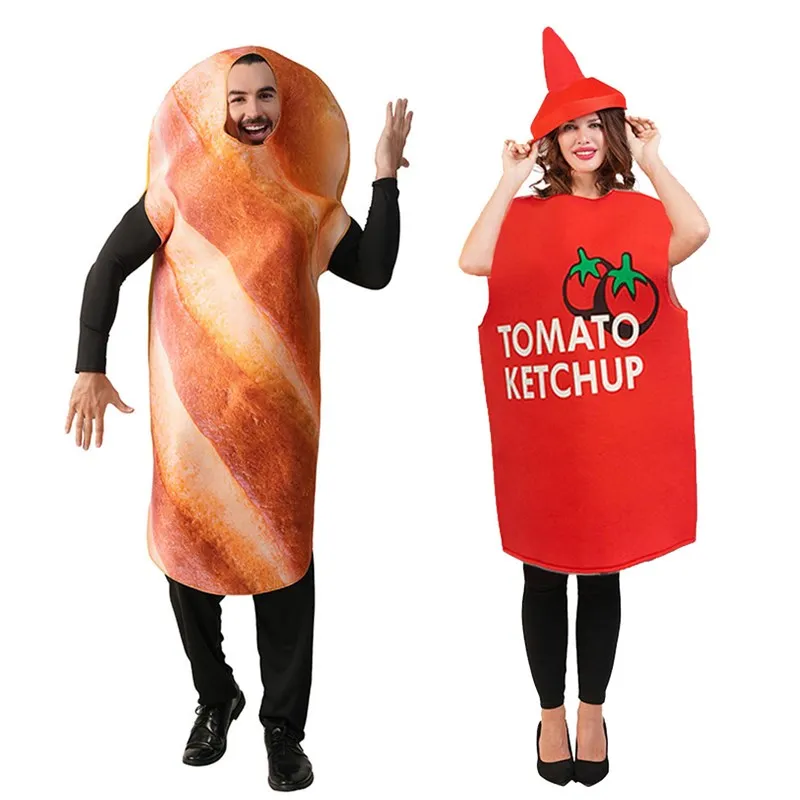 Halloween Couple Funny Toast Ketchup Costume Crazy Food Party Hot Dog Jam Cosplay Performance Suit Tomato Sauce Outfit
Halloween Couple Funny Toast Ketchup Costume Crazy Food Party Hot Dog Jam Cosplay Performance Suit Tomato Sauce Outfit