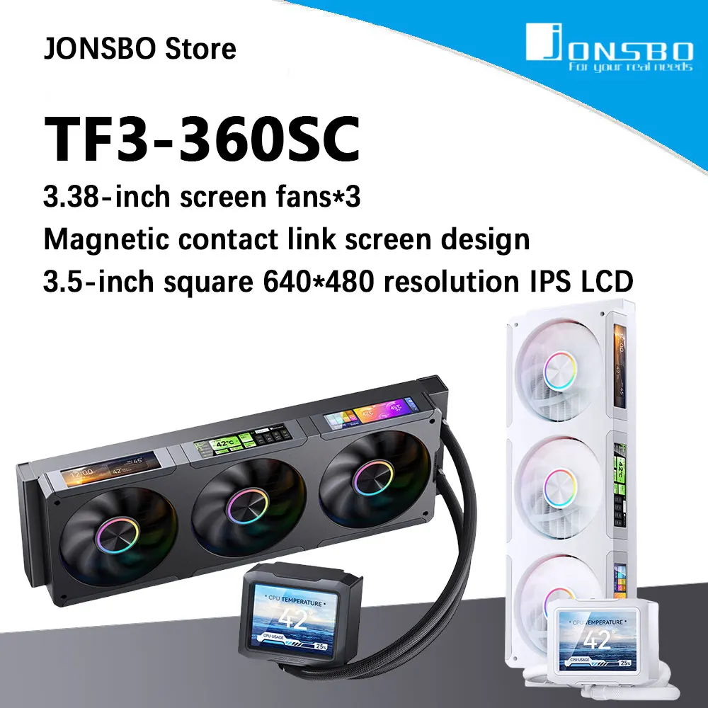 JONSBO TF3-360SC Универсальный водяной охладитель процессора 3,5-дюймовый IPS ЖК-дисплей 3,38-дюймовый вентилятор * 3 конструкции с 4 экранами для LGA 1851/1700 AMD AM5
JONSBO TF3-360SC Универсальный водяной охладитель процессора 3,5-дюймовый IPS ЖК-дисплей 3,38-дюймовый вентилятор * 3 конструкции с 4 экранами для LGA 1851/1700 AMD AM5
