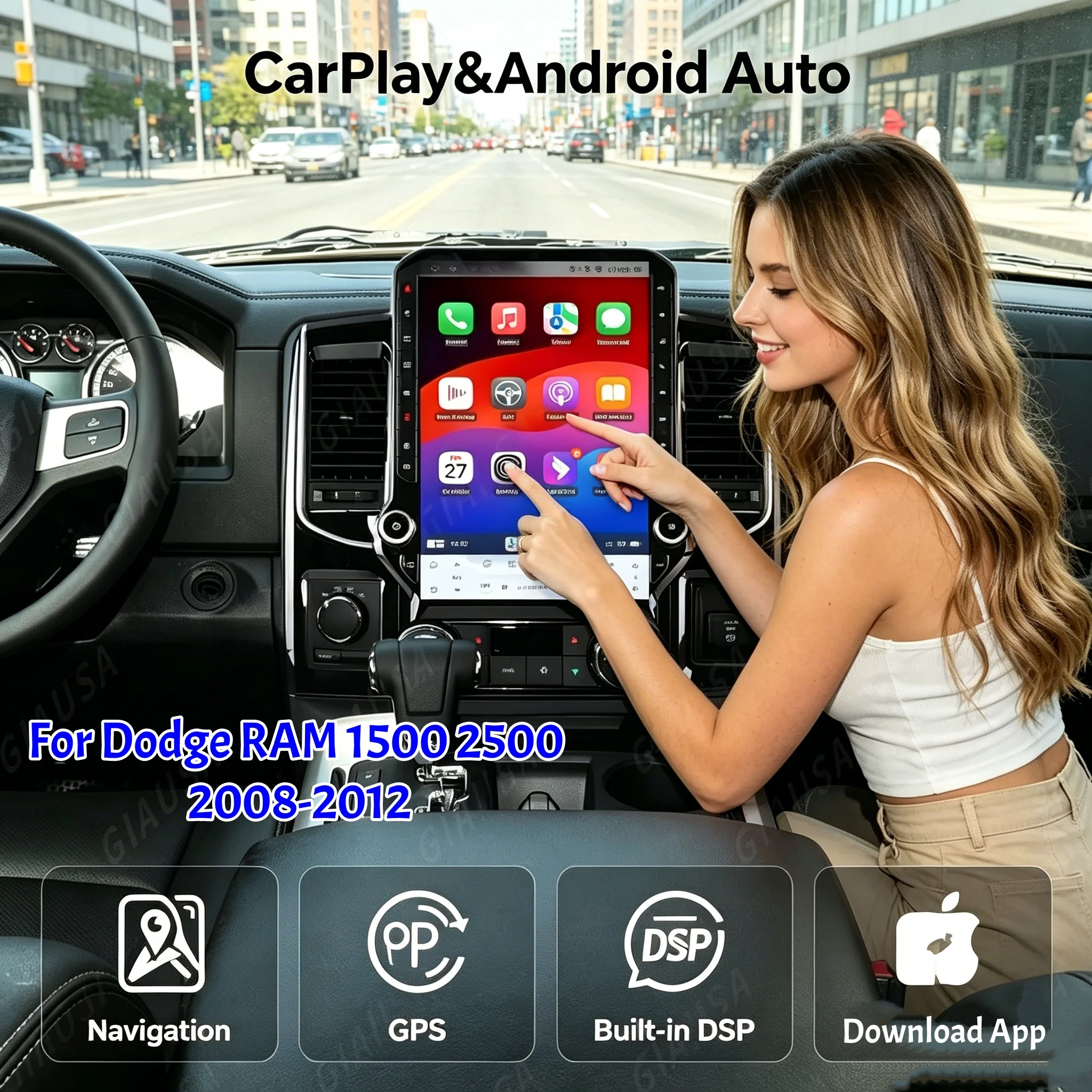 14.5" Android Carplay Stereo For RAM 1500 2008 2009 2010-2012 Car Radio Touch Screen DSP Multimedia Player Navi GPS Head Unit
14.5" Android Carplay Stereo For RAM 1500 2008 2009 2010-2012 Car Radio Touch Screen DSP Multimedia Player Navi GPS Head Unit