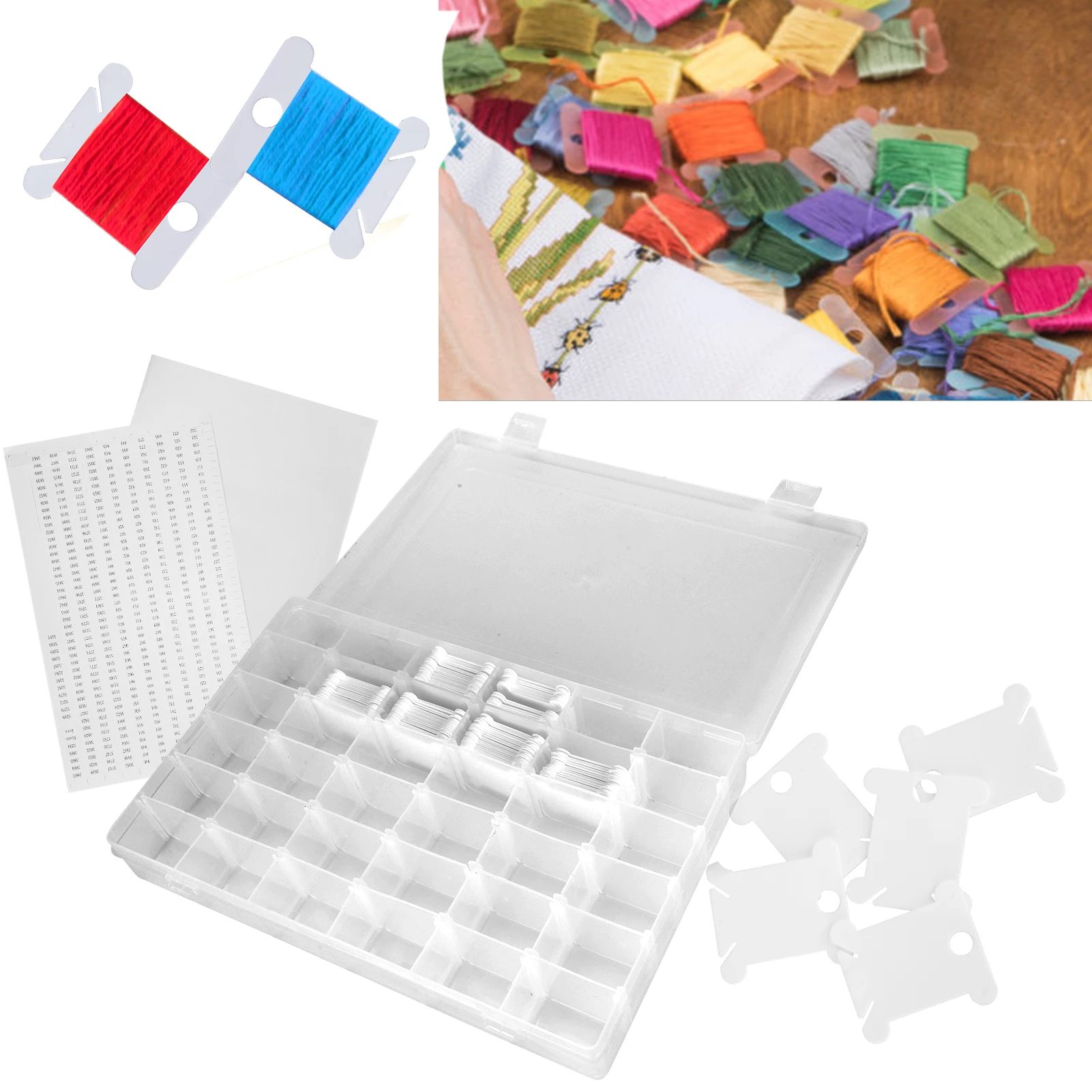 Floss Spool Embroidery Storage Box Plastic Thread Winding Boards Sewing Tools Set Embroidery Floss Organizer
Floss Spool Embroidery Storage Box Plastic Thread Winding Boards Sewing Tools Set Embroidery Floss Organizer