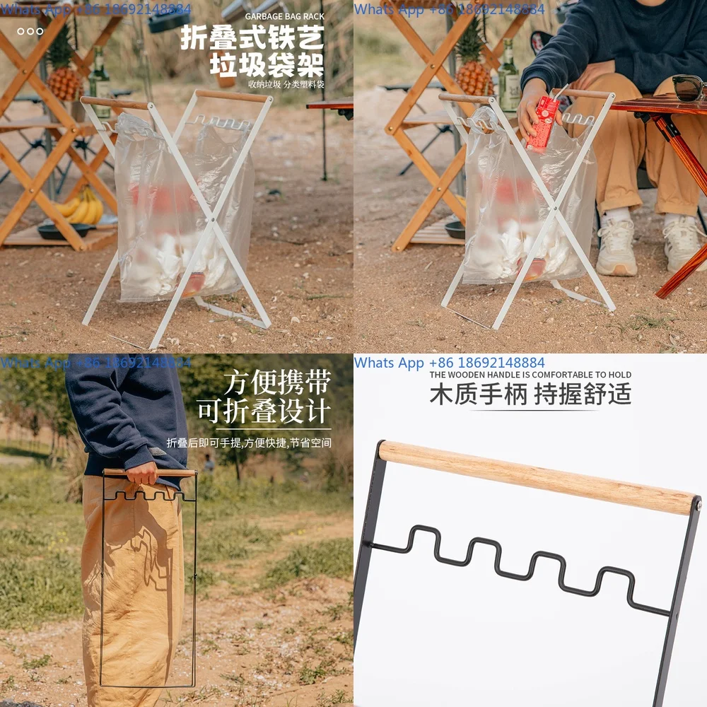 Foldable Outdoor Trash Rack for Camping Home Kitchen Storage Utility Stand with Wooden Handle
Foldable Outdoor Trash Rack for Camping Home Kitchen Storage Utility Stand with Wooden Handle