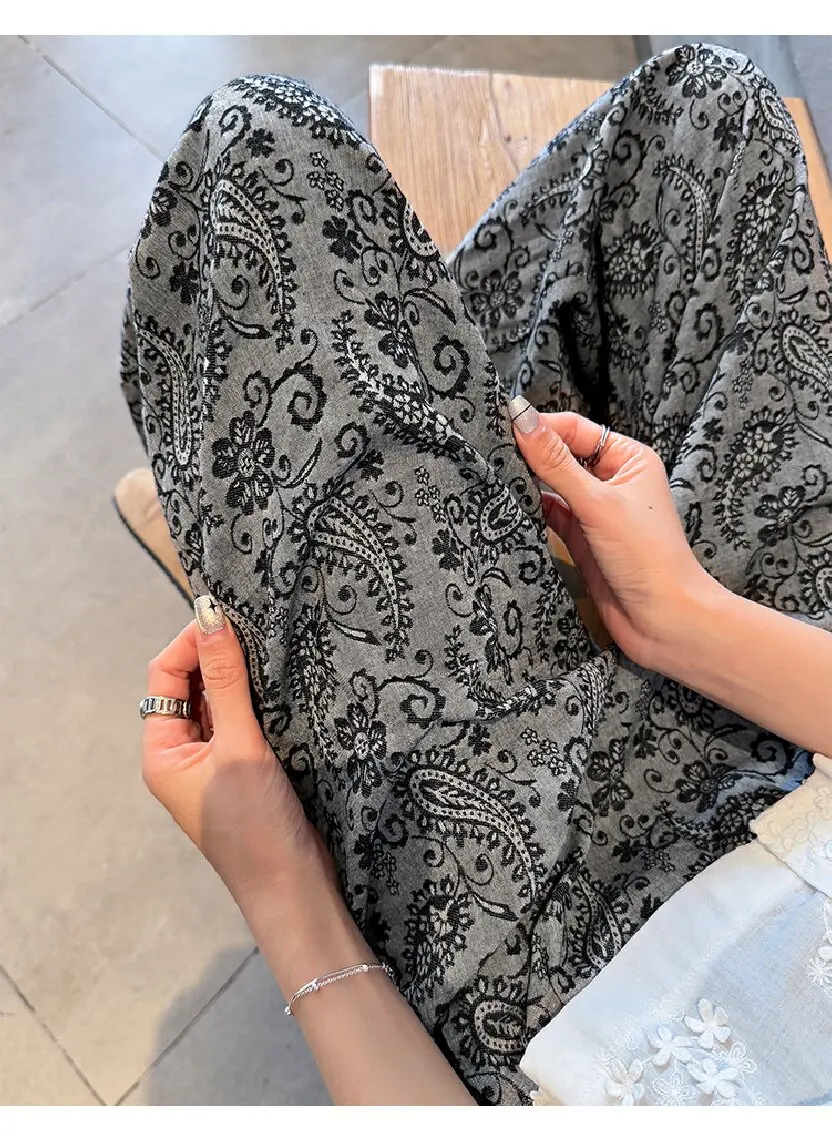 Cotton and Linen Jacquard Wide-Leg Pants, 2025 Summer Women's Linen Pants, Lazy Style Hassel Nine-Point Pants
Cotton and Linen Jacquard Wide-Leg Pants, 2025 Summer Women's Linen Pants, Lazy Style Hassel Nine-Point Pants
