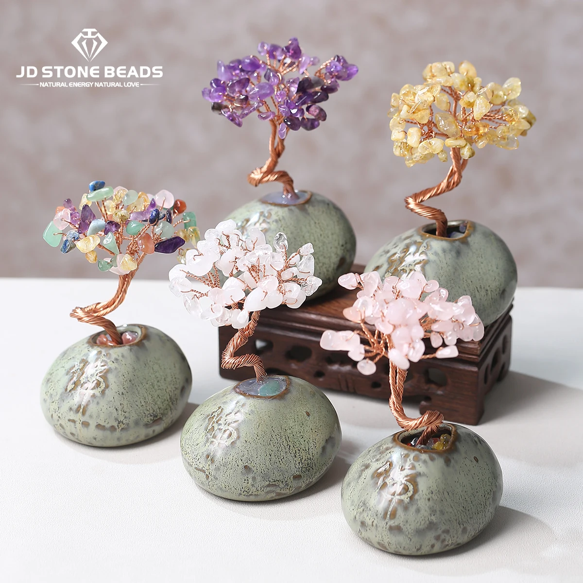 Natural Amethyst Chip Money Tree Ceramic Base Copper Wire Wrapped Lucky Wealth Feng Shui Trees Reiki Healing Tabletop Ornaments
Natural Amethyst Chip Money Tree Ceramic Base Copper Wire Wrapped Lucky Wealth Feng Shui Trees Reiki Healing Tabletop Ornaments