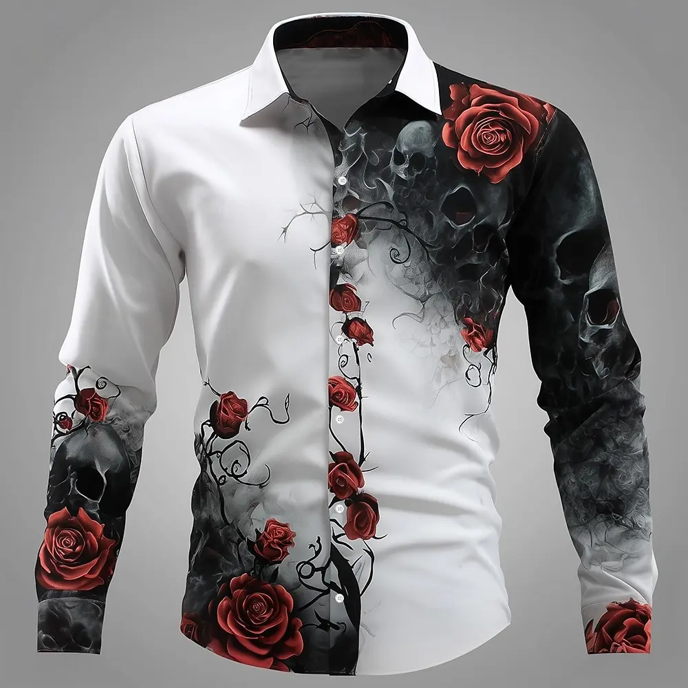 Men's 3D Print Rose Floral Graphic Long Sleeved Shirt Fashion Creative Gothic Lapel Button Shirts Autumn Loose Daily Casual Tops
Men's 3D Print Rose Floral Graphic Long Sleeved Shirt Fashion Creative Gothic Lapel Button Shirts Autumn Loose Daily Casual Tops