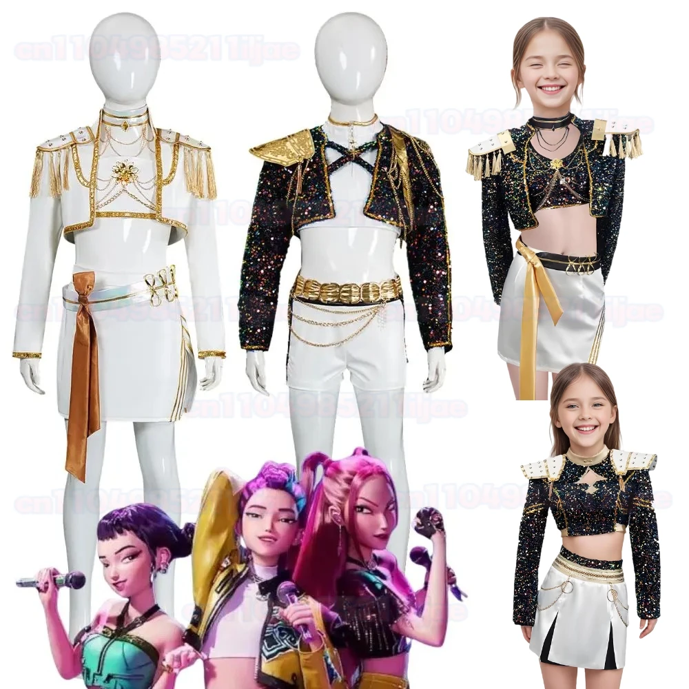 Kids Girls Rumi Zoey Mira Kpop Demon Hunters Cosplay Costume for Children Clothing Roleplay Outfits Halloween Carnival Suit
Kids Girls Rumi Zoey Mira Kpop Demon Hunters Cosplay Costume for Children Clothing Roleplay Outfits Halloween Carnival Suit