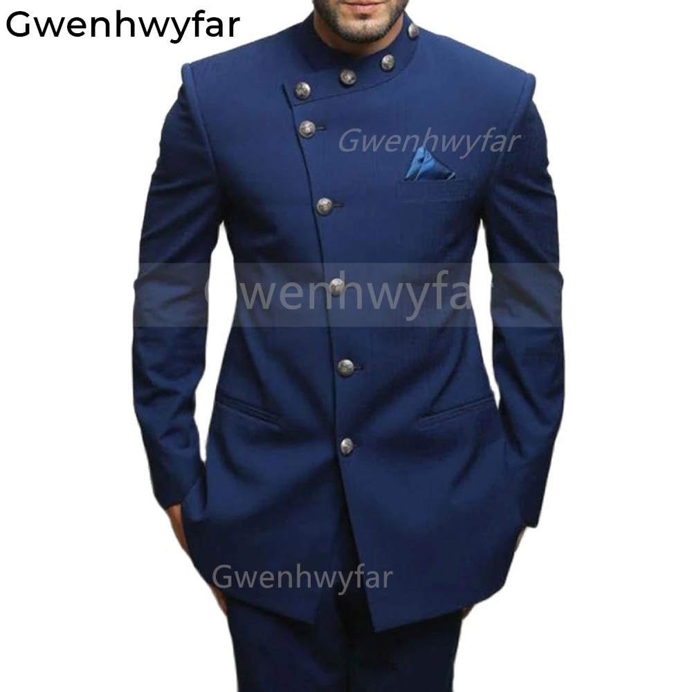 Gwenhwyfar 2 Piece Metal Button Slim Fit Men Suits Wedding Tuxedo for Bridegroom Male Fashion Jacket with Pants
Gwenhwyfar 2 Piece Metal Button Slim Fit Men Suits Wedding Tuxedo for Bridegroom Male Fashion Jacket with Pants
