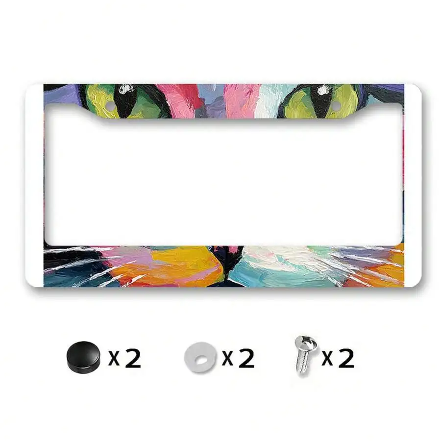 Aluminum License Plate Frame With Cat Face Art Design For Universal Car Use
Aluminum License Plate Frame With Cat Face Art Design For Universal Car Use