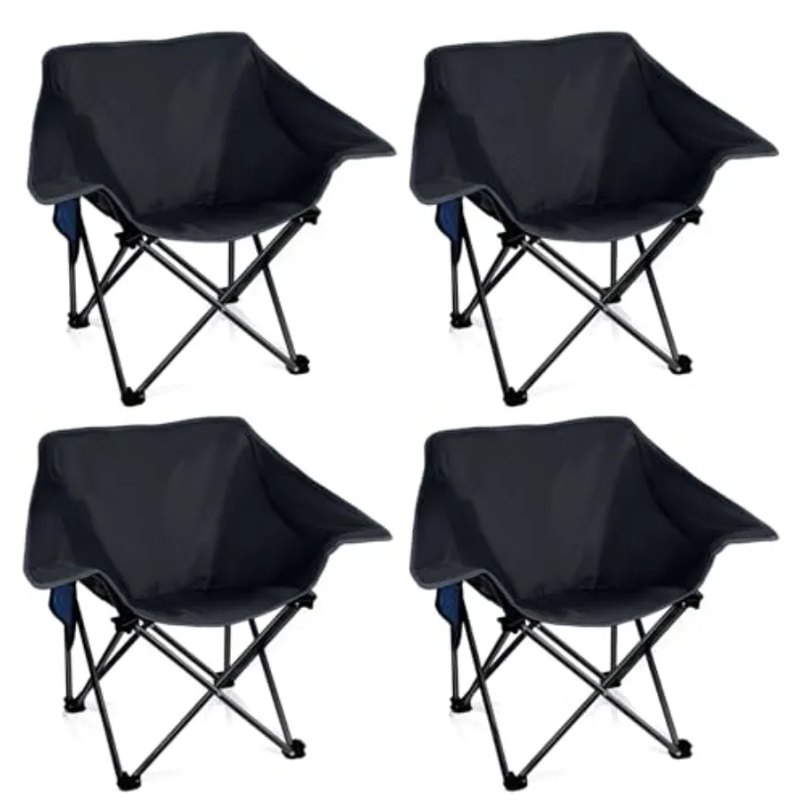 Portable camping chair for outdoor use, heavy-duty steel frame, black color, supports up to 400 lbs, compact foldable design id
Portable camping chair for outdoor use, heavy-duty steel frame, black color, supports up to 400 lbs, compact foldable design id