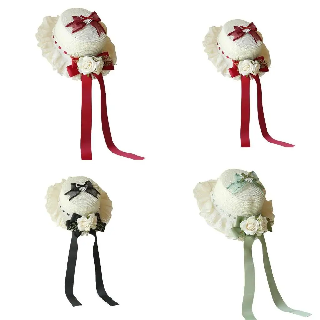 39BB Vacation Hat Breathable Western Hepburn Vintage Hat White Rose Bowknot 
39BB Vacation Hat Breathable Western Hepburn Vintage Hat White Rose Bowknot