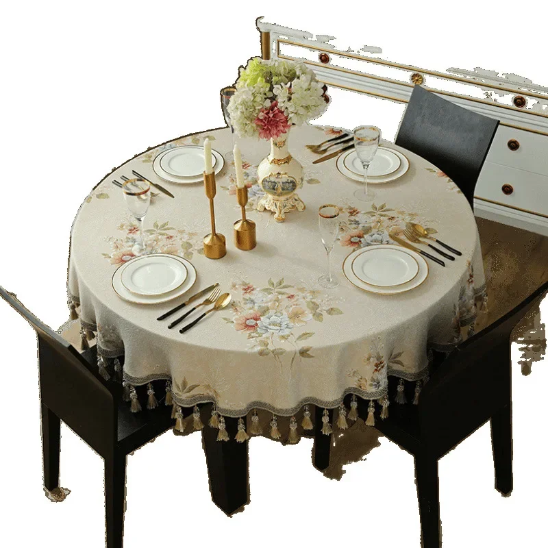 Large round table waterproof and oil-proof light luxury high-end round dining table living room tablecloth
Large round table waterproof and oil-proof light luxury high-end round dining table living room tablecloth
