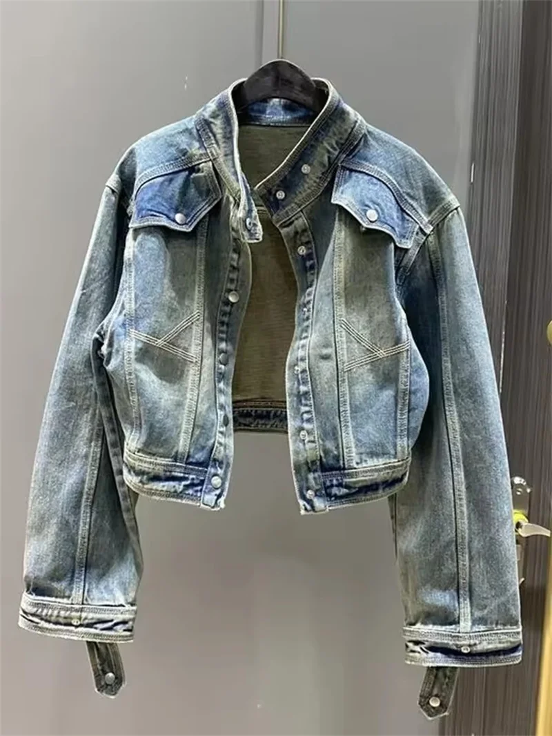 Vintage Short Denim Jacket Women Spring Autumn Lapel Jeans Jacket Coat Casual Female Outerwear Streetwear
Vintage Short Denim Jacket Women Spring Autumn Lapel Jeans Jacket Coat Casual Female Outerwear Streetwear