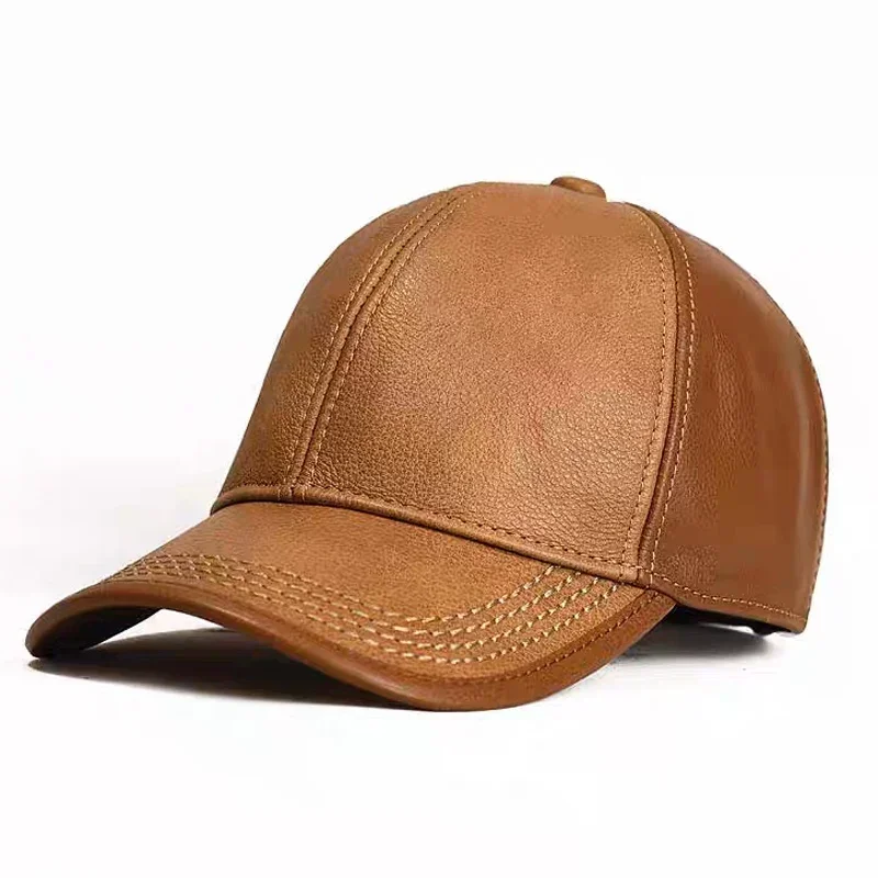 Genuine Leather Baseball Cap Adjustable Cowhide Two Color Splicing Spring Winter Men Casual Hat 55-60 Caps for Men
Genuine Leather Baseball Cap Adjustable Cowhide Two Color Splicing Spring Winter Men Casual Hat 55-60 Caps for Men