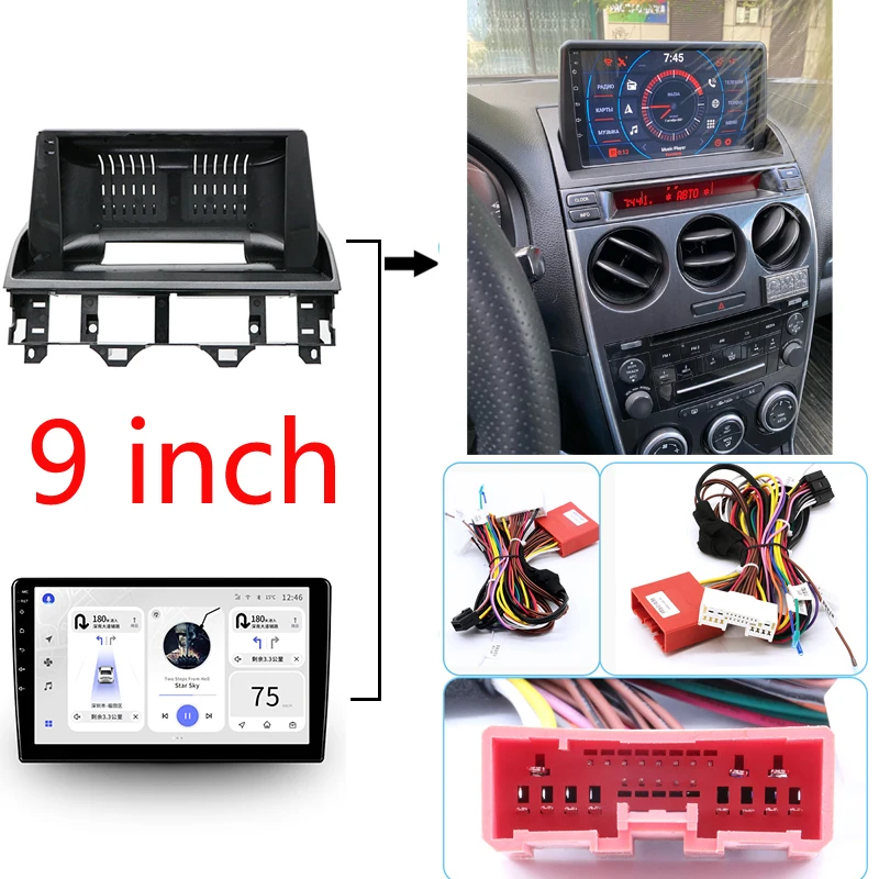9 Inch Car Radio Panel Fascia for MAZDA 6 Atenza 2002-2008 Dash Kit Install Console Bezel Adapter Plate Trim Cover
9 Inch Car Radio Panel Fascia for MAZDA 6 Atenza 2002-2008 Dash Kit Install Console Bezel Adapter Plate Trim Cover