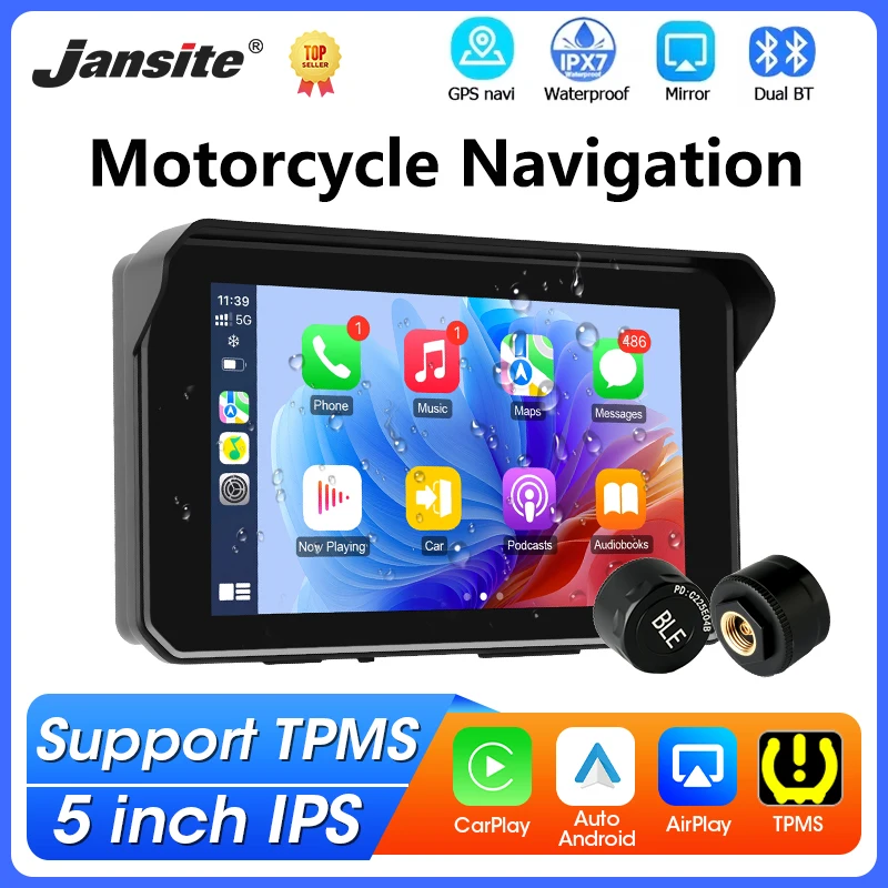 5 inch Motorcycle Navigation GPS Wireless CarPlay Android Auto Bluetooth IPX7 Waterproof Moto Monitor Touch Screen Support TPMS
5 inch Motorcycle Navigation GPS Wireless CarPlay Android Auto Bluetooth IPX7 Waterproof Moto Monitor Touch Screen Support TPMS