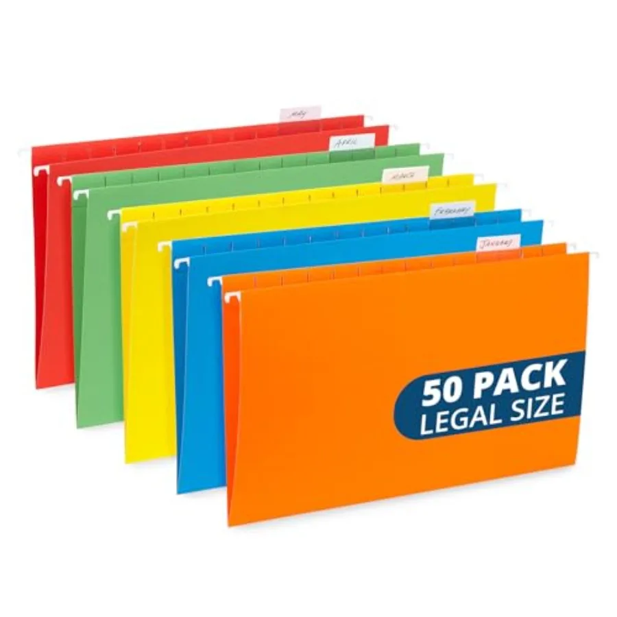 50 Legal Hanging File Folders, 50 Reinforced Hang Folders, Designed for Home and Office Color Coded File Organization, Legal Si
50 Legal Hanging File Folders, 50 Reinforced Hang Folders, Designed for Home and Office Color Coded File Organization, Legal Si