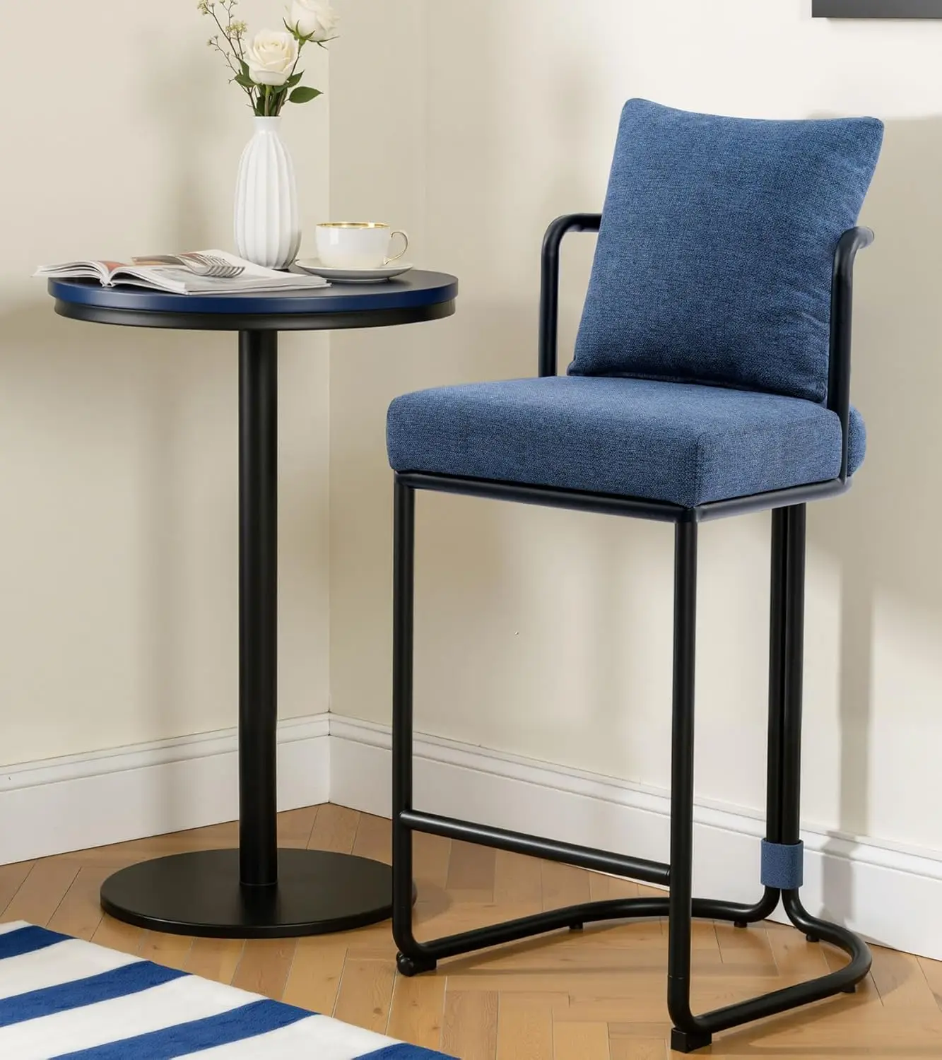 Counter Height Bar Stool, 26" H Modern Bar Stool with Back, Upholstered Linen Fabric Counter Stool Chair for, Customized
Counter Height Bar Stool, 26" H Modern Bar Stool with Back, Upholstered Linen Fabric Counter Stool Chair for, Customized