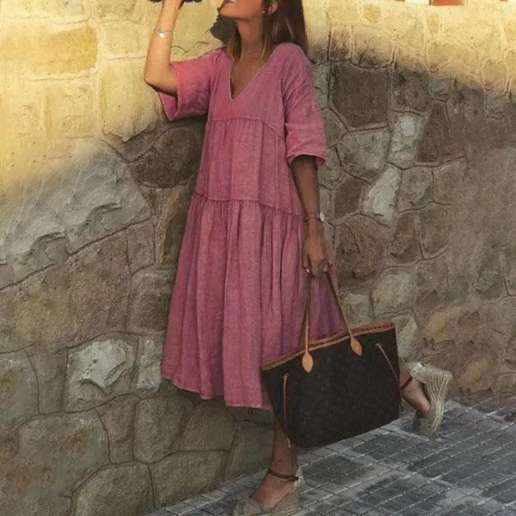 Женская хлопковая футболка Ele Mid-Sve с воротником, свободным кроем, из полиэстера, с V-образным вырезом, рукавом пять четвертей, для дома и бизнеса
Женская хлопковая футболка Ele Mid-Sve с воротником, свободным кроем, из полиэстера, с V-образным вырезом, рукавом пять четвертей, для дома и бизнеса