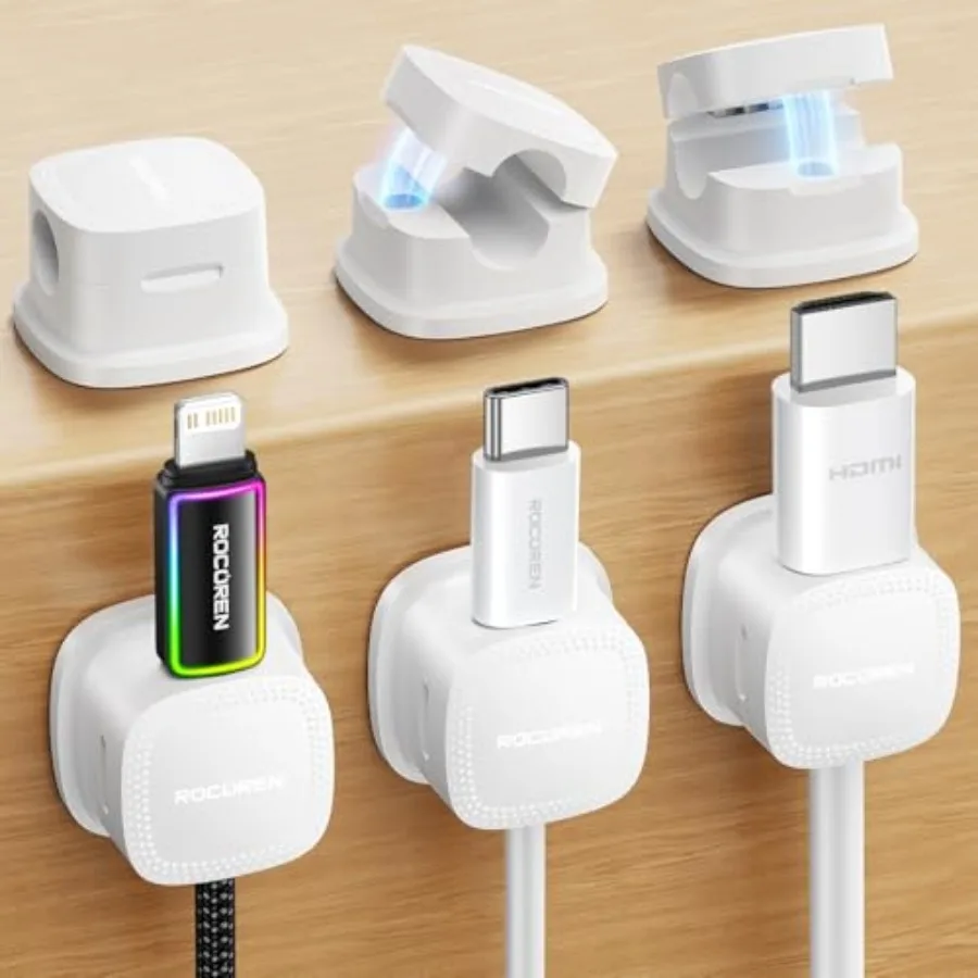 6-Pack Magnetic Cable Clips Smooth Adjustable Adhesive Cord Organizer Desk Cable Magement Wire Holder Keeper Cables for Nights
6-Pack Magnetic Cable Clips Smooth Adjustable Adhesive Cord Organizer Desk Cable Magement Wire Holder Keeper Cables for Nights