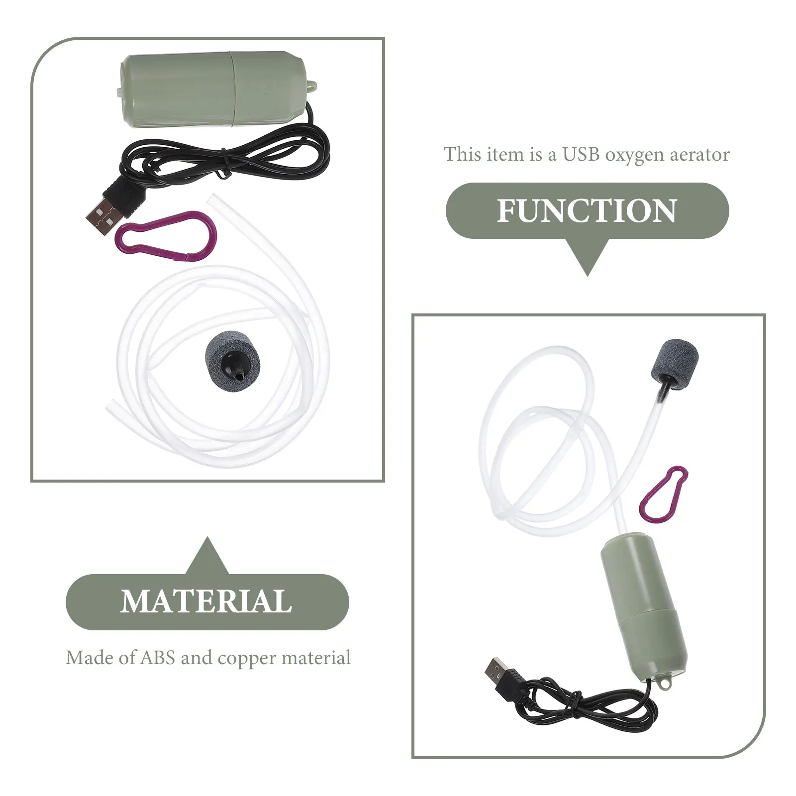 1 set Mini USB Oxygen Pump Small Green Random Hook Portable Aquarium Aerator Fish Tank Supply Home Garden Use Quiet Air Stone
1 set Mini USB Oxygen Pump Small Green Random Hook Portable Aquarium Aerator Fish Tank Supply Home Garden Use Quiet Air Stone