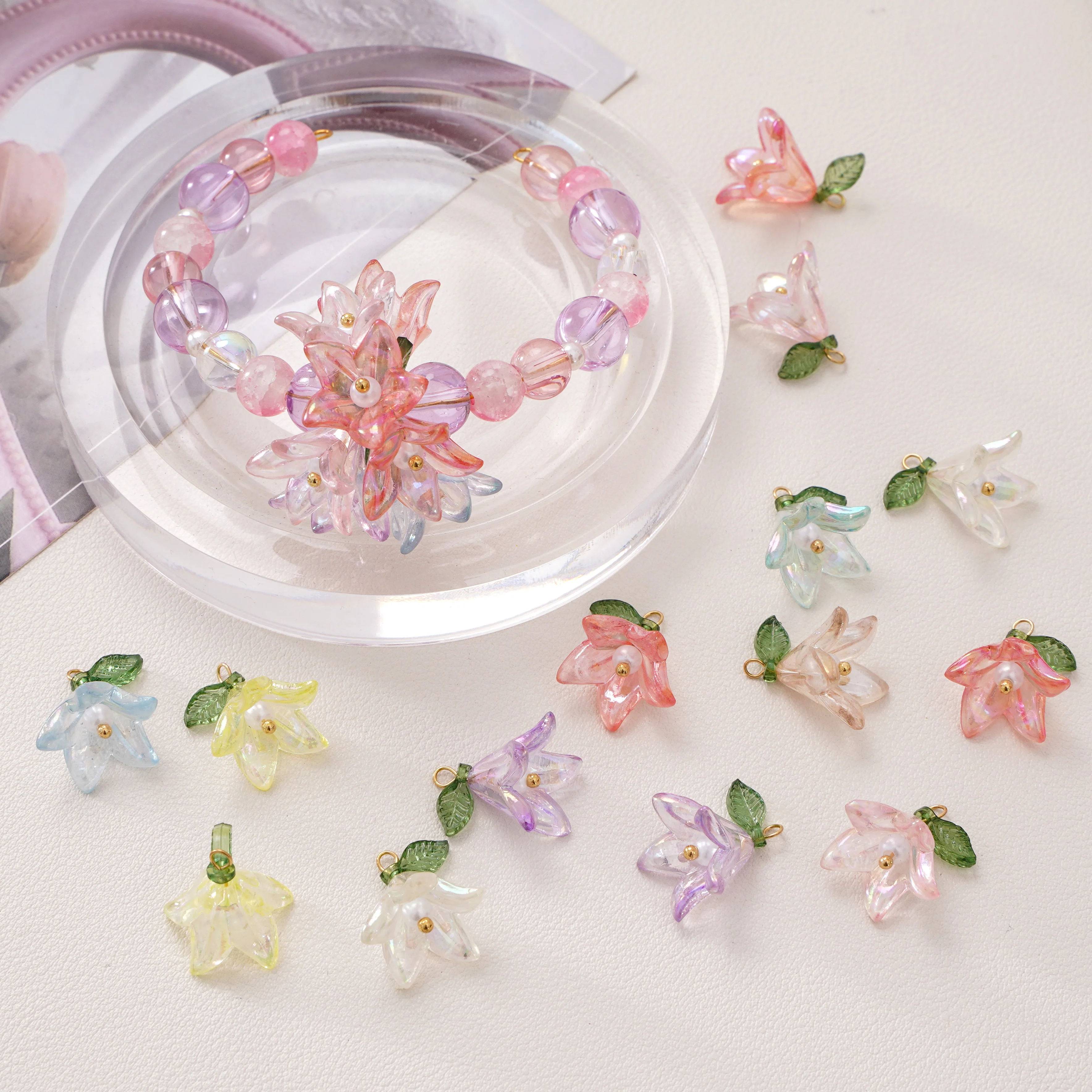 2/10pcs 16x17mm Colorful Acrylic Lily Flowers Beads Charms Loose Bead for Earring Necklace Bracelet DIY Jewelry Making Craft
2/10pcs 16x17mm Colorful Acrylic Lily Flowers Beads Charms Loose Bead for Earring Necklace Bracelet DIY Jewelry Making Craft