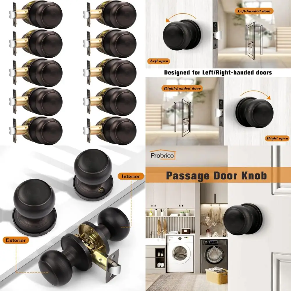 Oil Rubbed Bronze Interior Passage Door Knobs, 10-Pack for Hall and Closet Doors, Durable and Stylish Design
Oil Rubbed Bronze Interior Passage Door Knobs, 10-Pack for Hall and Closet Doors, Durable and Stylish Design