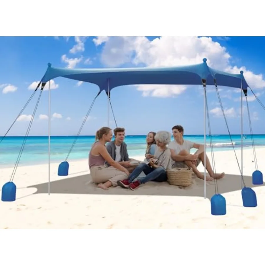 Beach Tent Sun Shelter with 8 Sandbags UPF50+ Protection and Windproof Pop Up Beach Canopy Tent Sun Shade for Family Travel and
Beach Tent Sun Shelter with 8 Sandbags UPF50+ Protection and Windproof Pop Up Beach Canopy Tent Sun Shade for Family Travel and