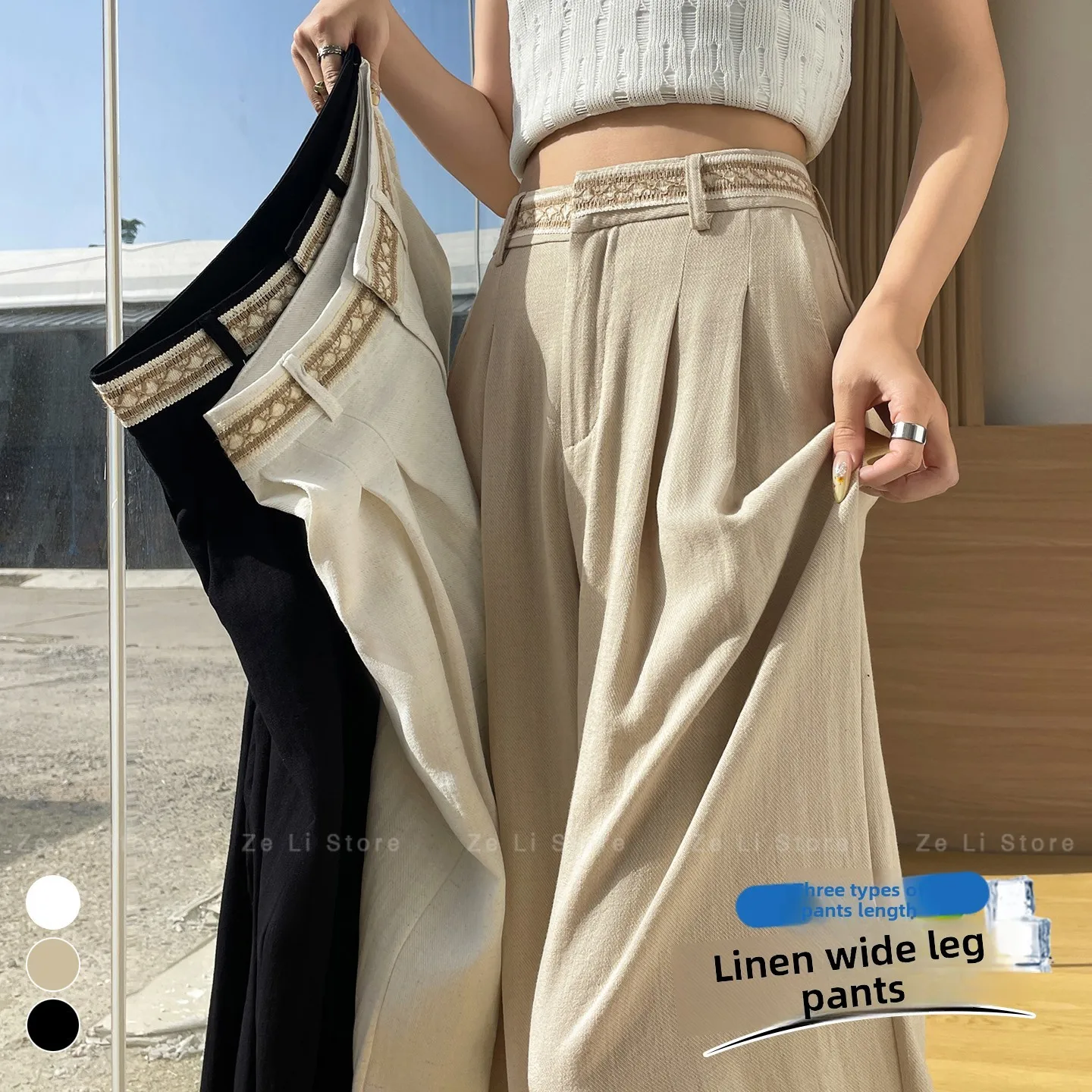 Ice Silk Linen Suit Wide Leg Pants Women's 2026 Summer High Waist Draped Cotton and Linen Casual Straight-leg Yamamoto Pants
Ice Silk Linen Suit Wide Leg Pants Women's 2026 Summer High Waist Draped Cotton and Linen Casual Straight-leg Yamamoto Pants