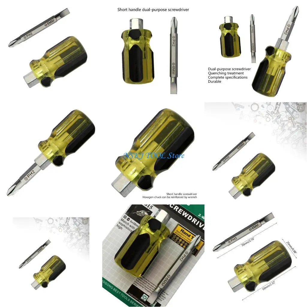 L8RC Portable Short Handle Screwdriver Slotted Screwdriver Repair Hand Tools
L8RC Portable Short Handle Screwdriver Slotted Screwdriver Repair Hand Tools