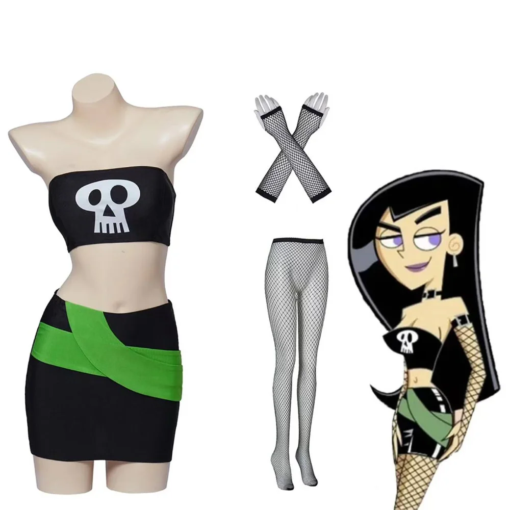 Danny Phantom Sam Manson Cosplay Costumes Sexy Black Crop Top Skirt Suit Halloween Party Outfit
Danny Phantom Sam Manson Cosplay Costumes Sexy Black Crop Top Skirt Suit Halloween Party Outfit