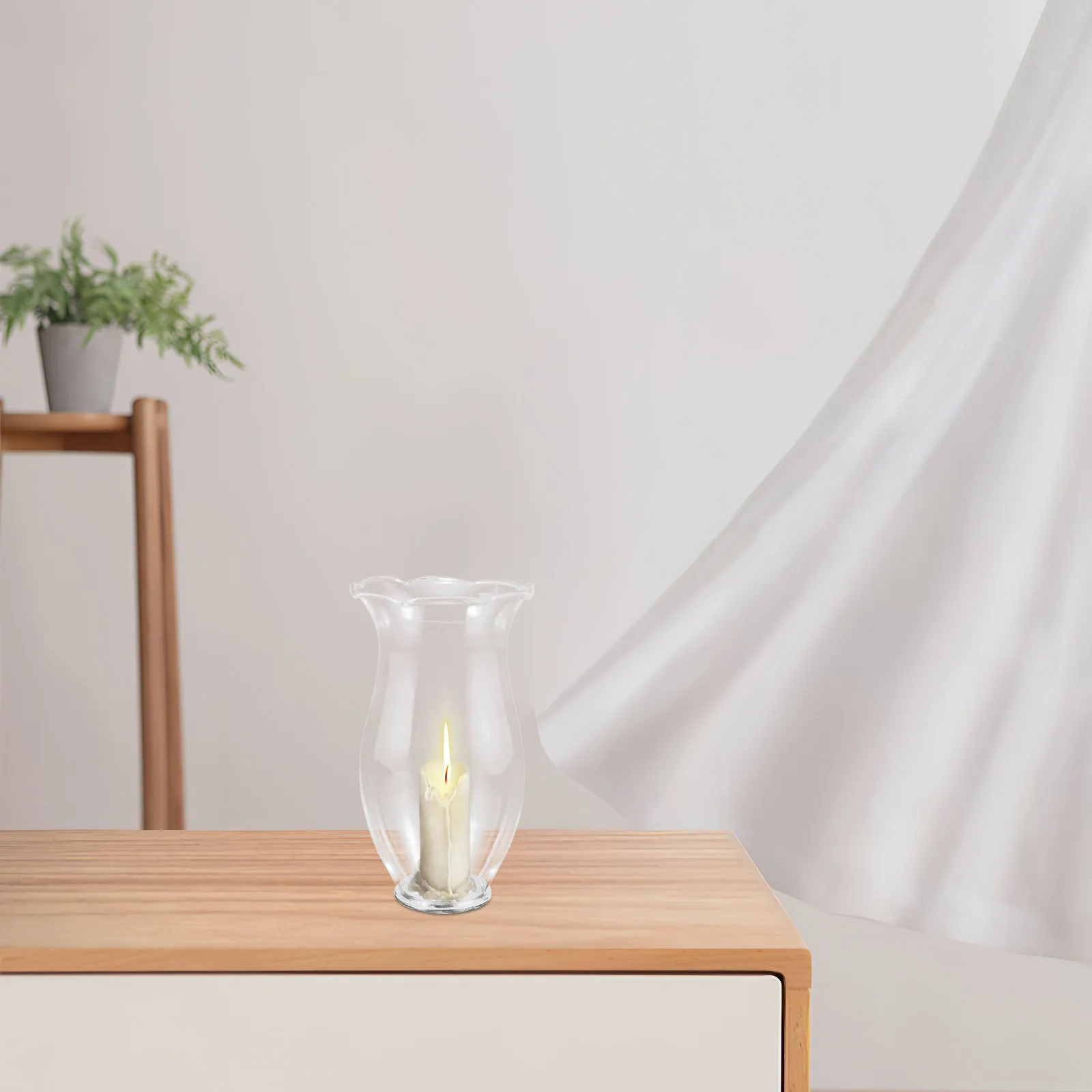 Элегантный подсвечник из прозрачного стекла с ветрозащитным дизайном для конических свечей, декор для свадебных столов, для мероприятий в помещении и на улице
Элегантный подсвечник из прозрачного стекла с ветрозащитным дизайном для конических свечей, декор для свадебных столов, для мероприятий в помещении и на улице